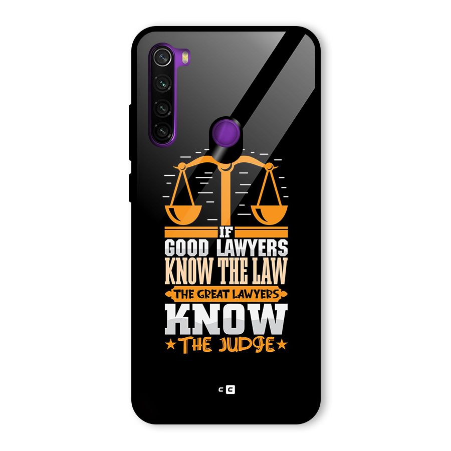 Know The Judge Glass Back Case for Redmi Note 8