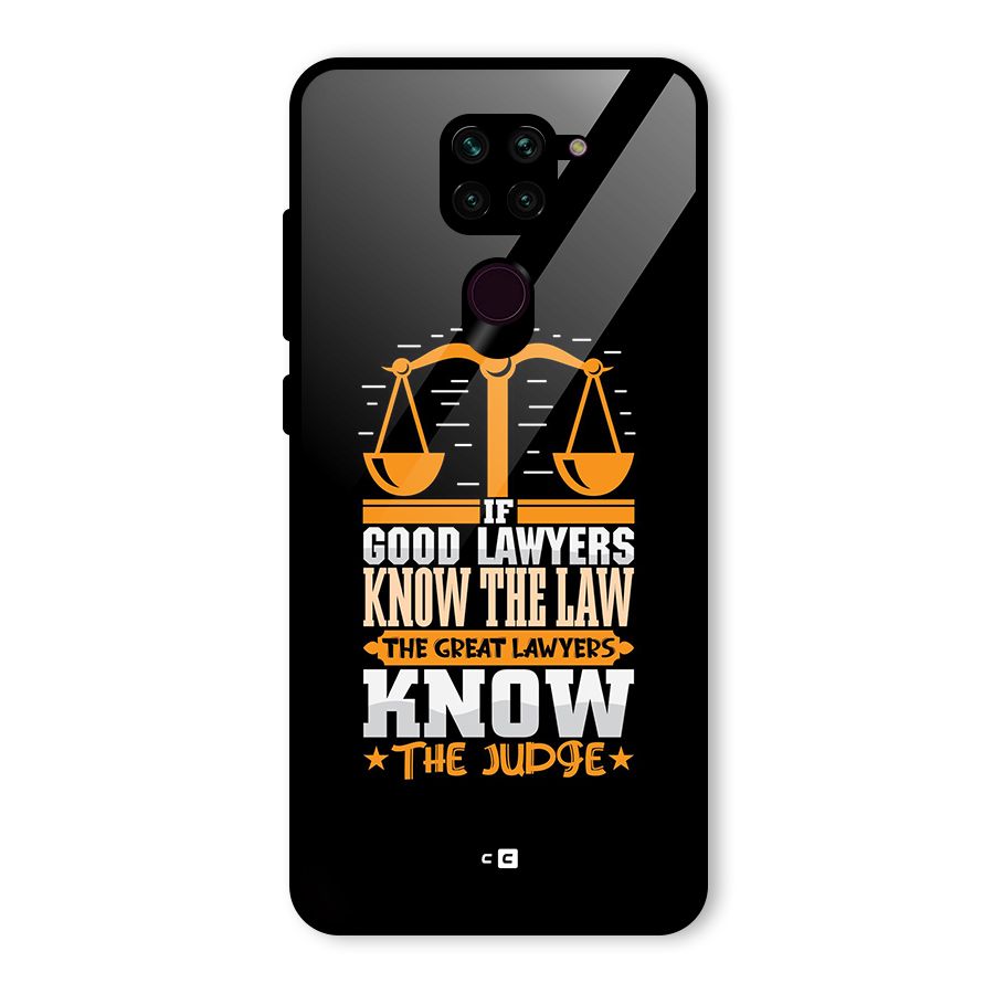 Know The Judge Glass Back Case for Redmi Note 9