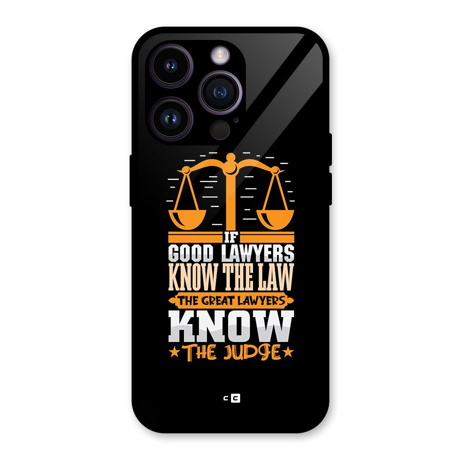 Know The Judge Glass Back Case for iPhone 14 Pro