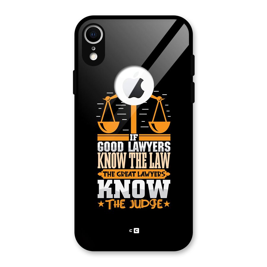 Know The Judge Glass Back Case for iPhone XR Logo Cut