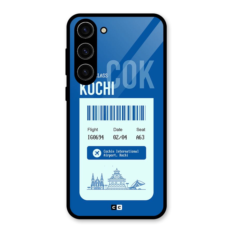 Kochi Boarding Pass Glass Back Case for Galaxy S23 Plus