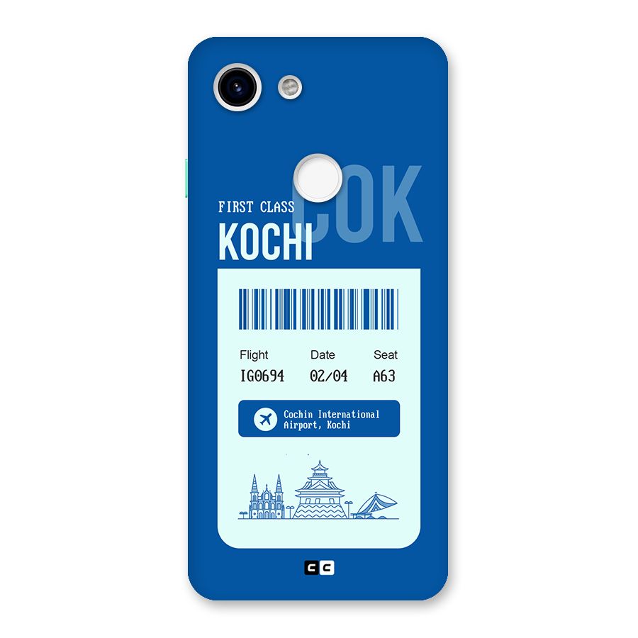 Kochi Boarding Pass Back Case for Google Pixel 3