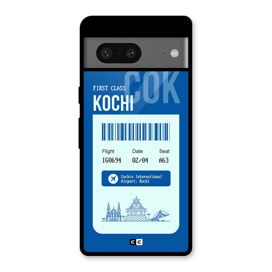 Kochi Boarding Pass Glass Back Case for Google Pixel 7