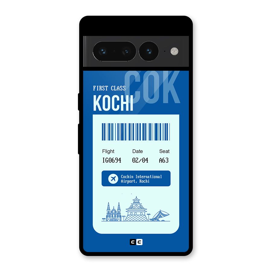 Kochi Boarding Pass Glass Back Case for Google Pixel 7 Pro