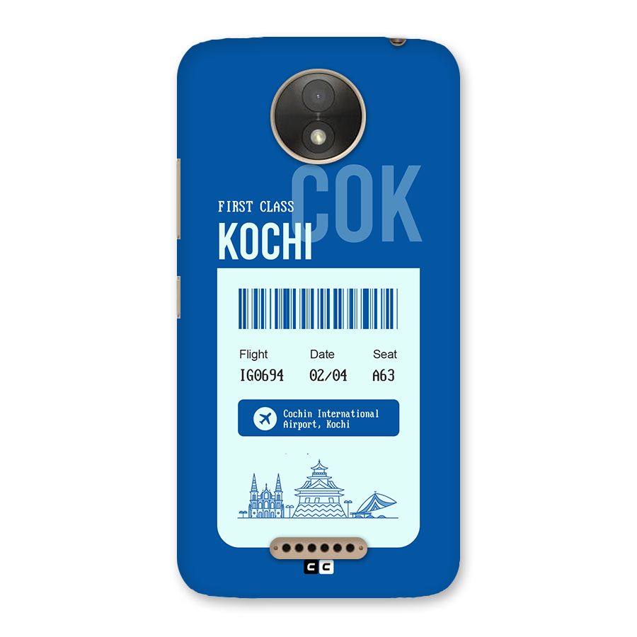 Kochi Boarding Pass Back Case for Moto C Plus