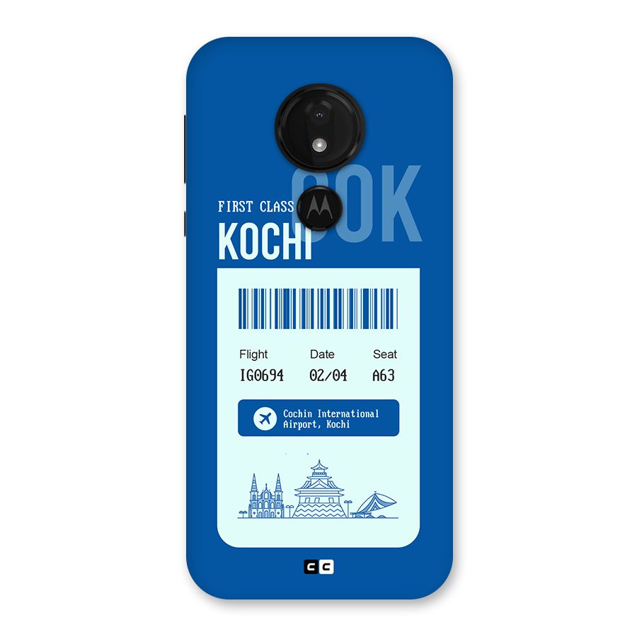 Kochi Boarding Pass Back Case for Moto G7 Power