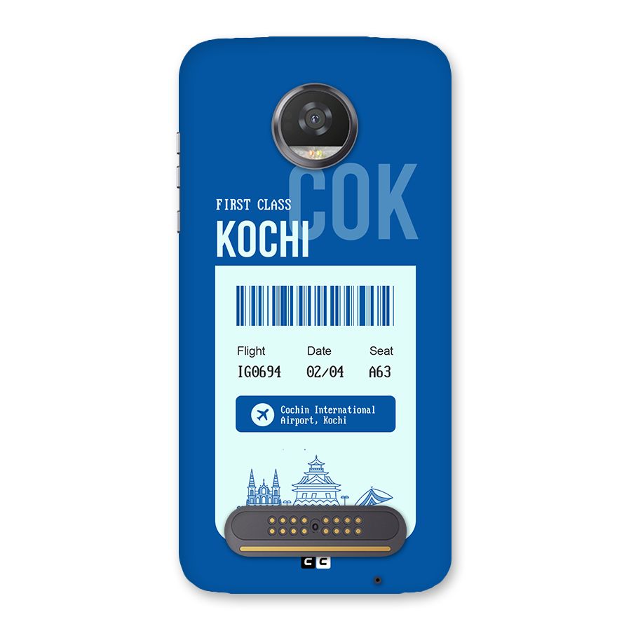 Kochi Boarding Pass Back Case for Moto Z2 Play