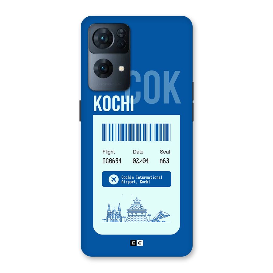 Kochi Boarding Pass Back Case for Oppo Reno7 Pro 5G