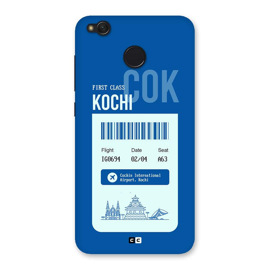 Kochi Boarding Pass Back Case for Redmi 4