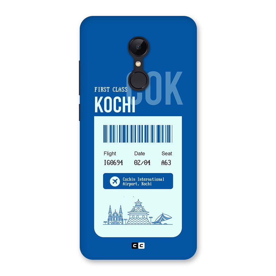 Kochi Boarding Pass Back Case for Redmi 5
