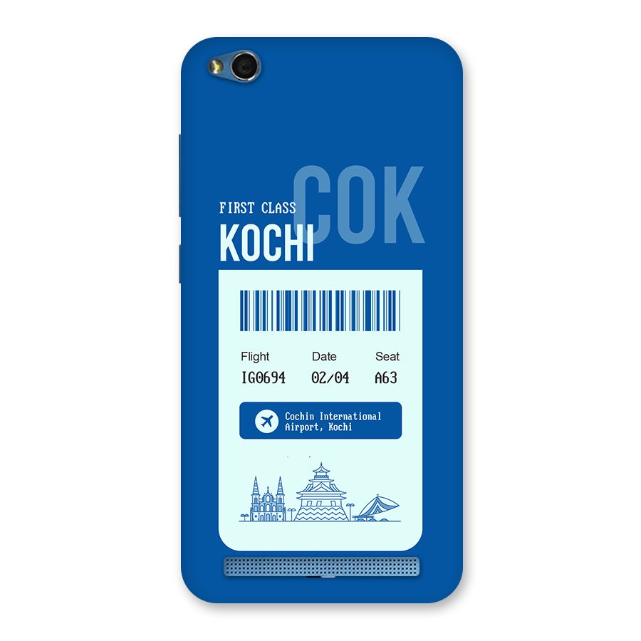 Kochi Boarding Pass Back Case for Redmi 5A