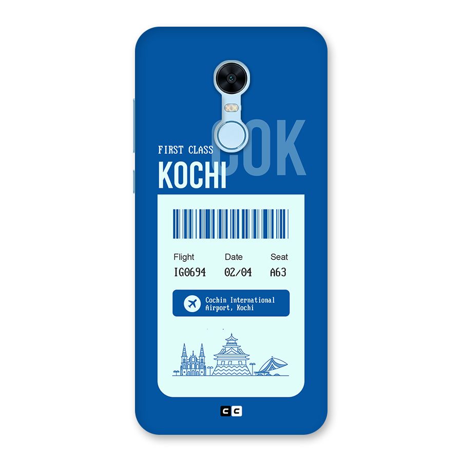 Kochi Boarding Pass Back Case for Redmi Note 5