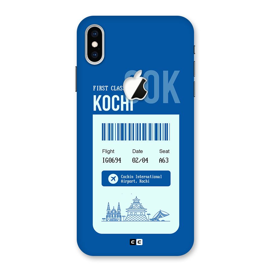 Kochi Boarding Pass Back Case for iPhone XS Max Apple Cut