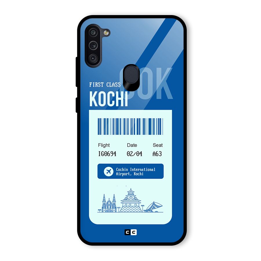 Kochi Boarding Pass Glass Back Case for Galaxy M11