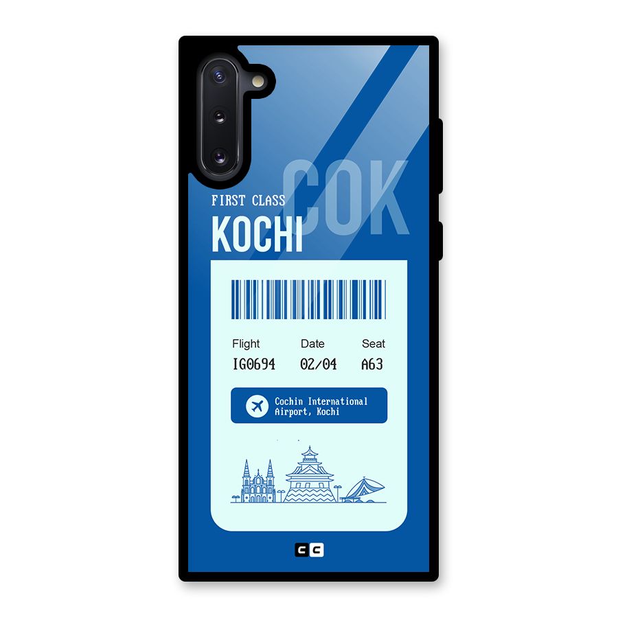 Kochi Boarding Pass Glass Back Case for Galaxy Note 10