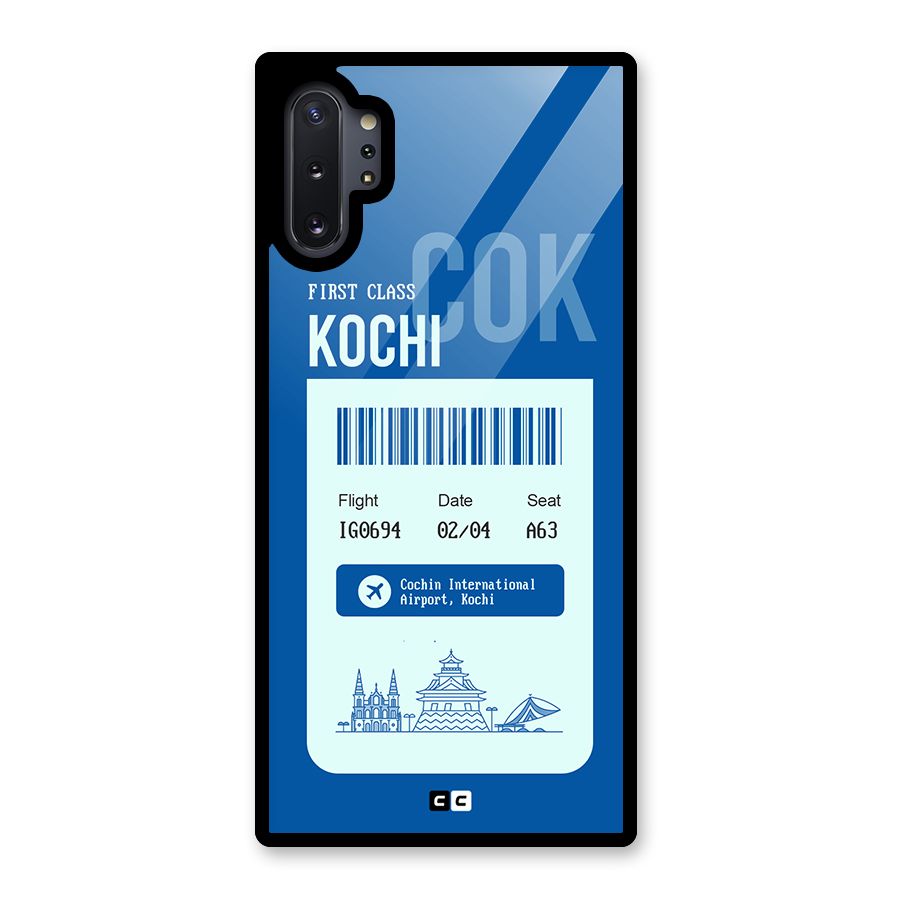 Kochi Boarding Pass Glass Back Case for Galaxy Note 10 Plus