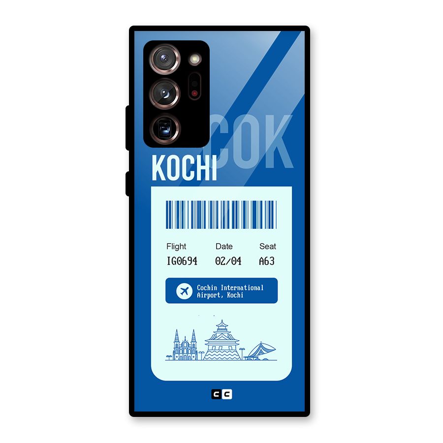 Kochi Boarding Pass Glass Back Case for Galaxy Note 20 Ultra