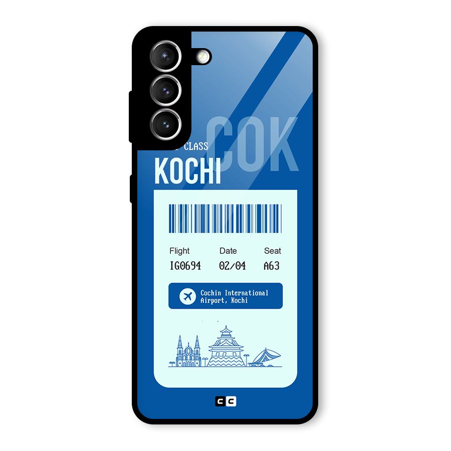 Kochi Boarding Pass Glass Back Case for Galaxy S21 5G