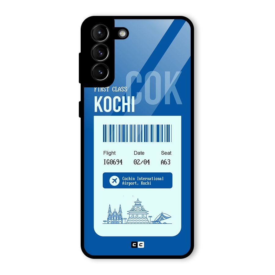 Kochi Boarding Pass Glass Back Case for Galaxy S21 Plus