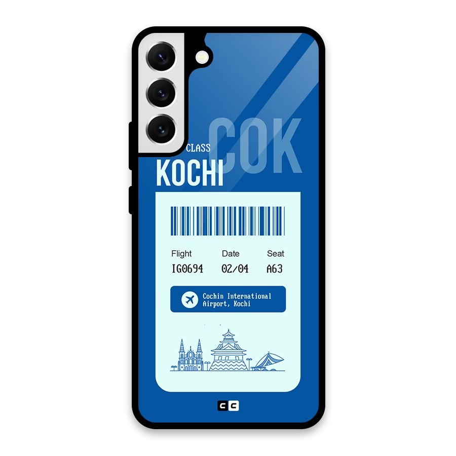 Kochi Boarding Pass Glass Back Case for Galaxy S22 Plus 5G