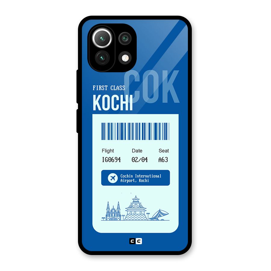 Kochi Boarding Pass Glass Back Case for Mi 11 Lite NE 5G