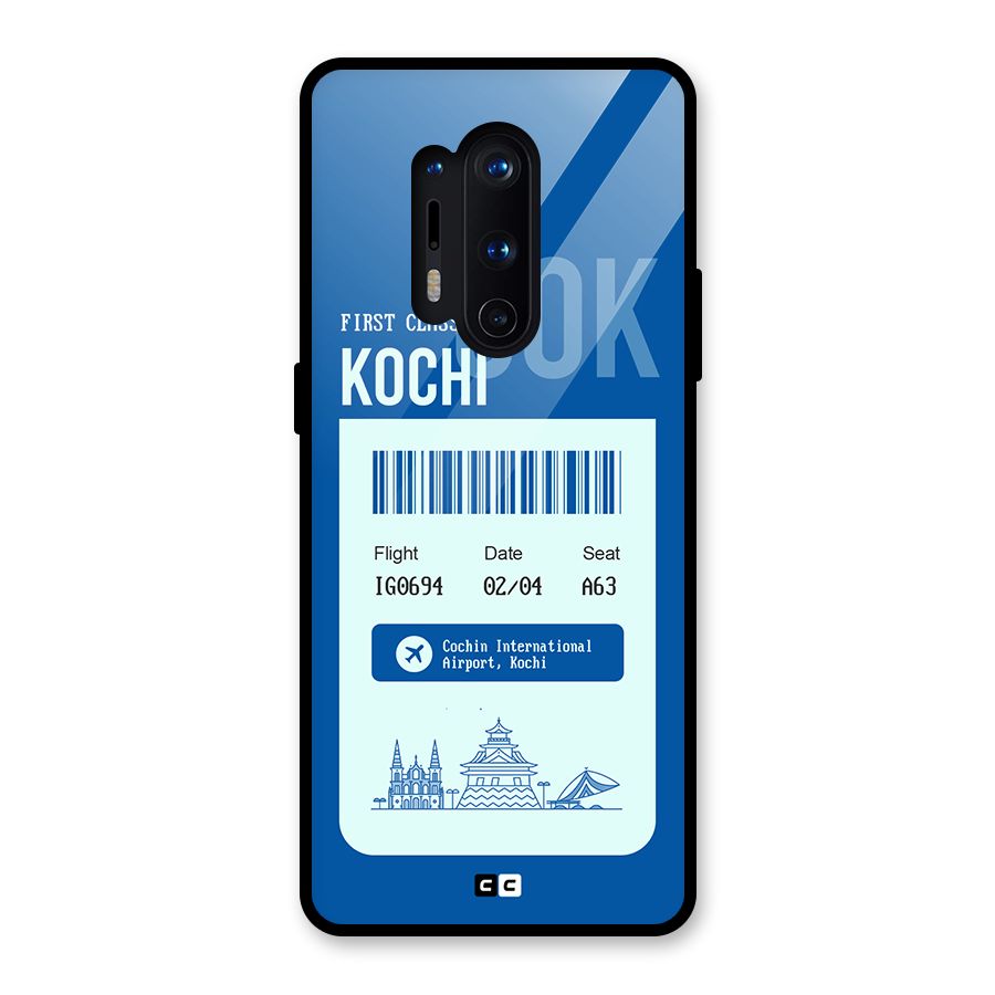 Kochi Boarding Pass Glass Back Case for OnePlus 8 Pro