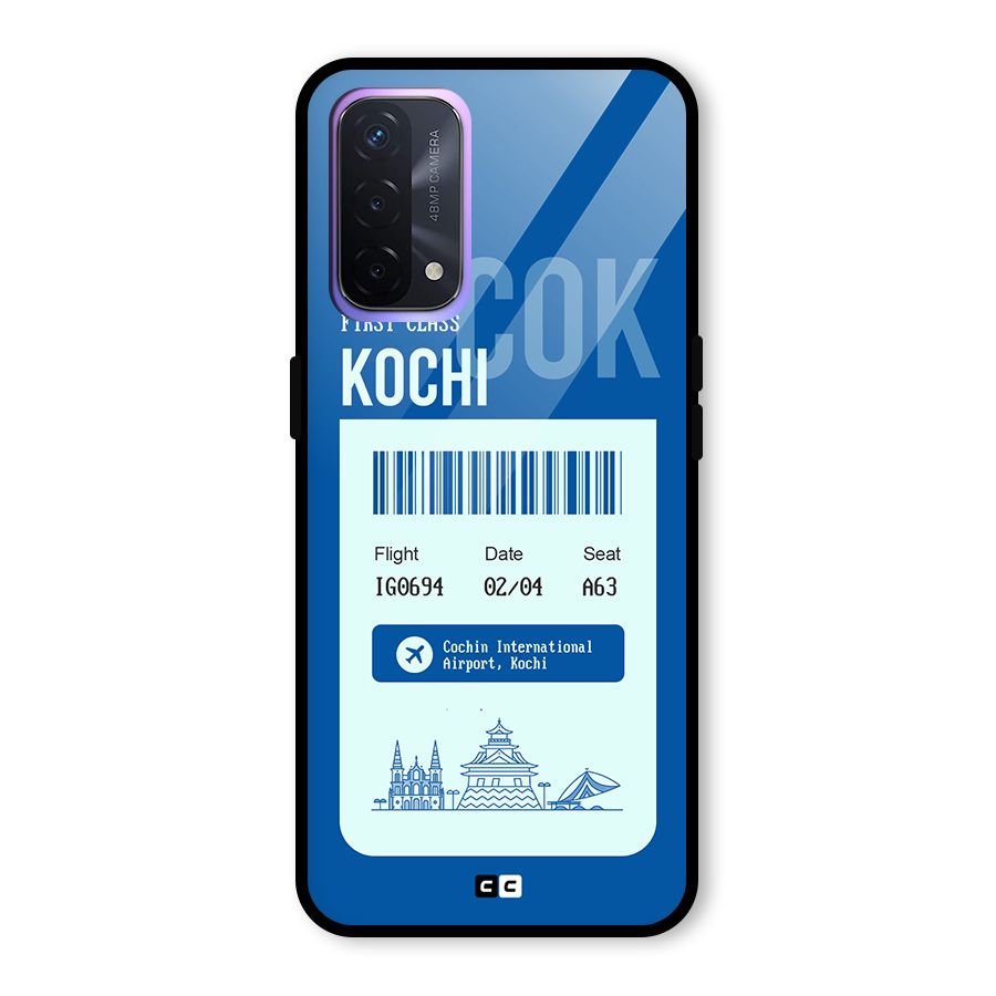 Kochi Boarding Pass Glass Back Case for Oppo A74 5G