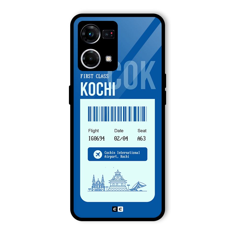 Kochi Boarding Pass Glass Back Case for Oppo F21 Pro 4G