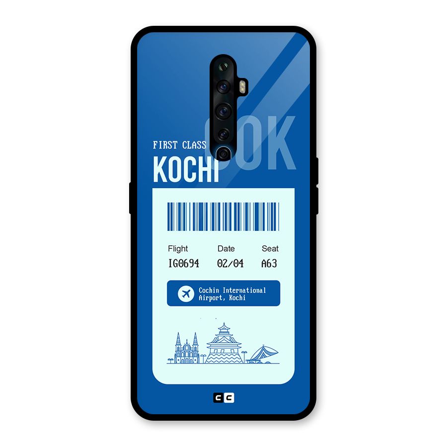 Kochi Boarding Pass Glass Back Case for Oppo Reno2 F