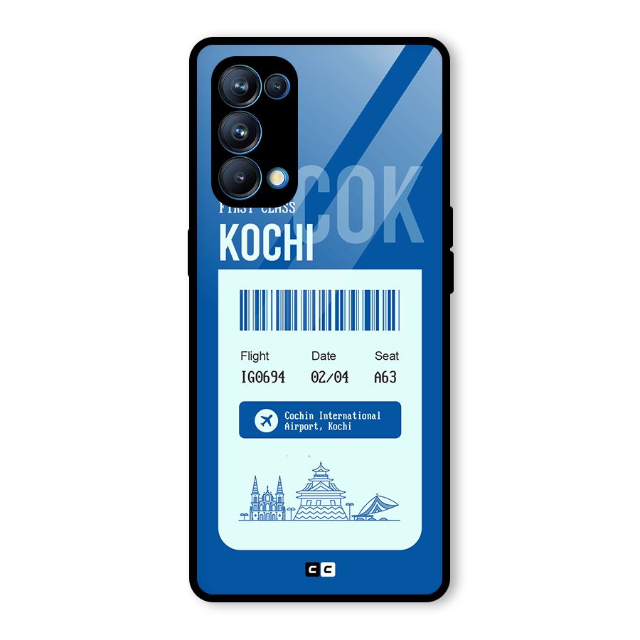 Kochi Boarding Pass Glass Back Case for Oppo Reno5 Pro 5G