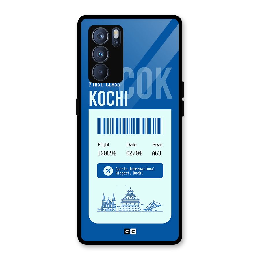 Kochi Boarding Pass Glass Back Case for Oppo Reno6 Pro 5G