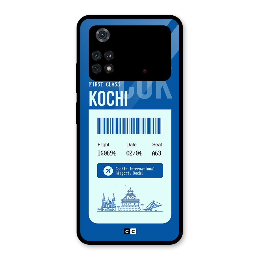 Kochi Boarding Pass Glass Back Case for Poco M4 Pro 4G