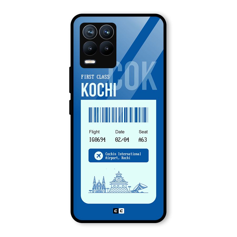 Kochi Boarding Pass Glass Back Case for Realme 8
