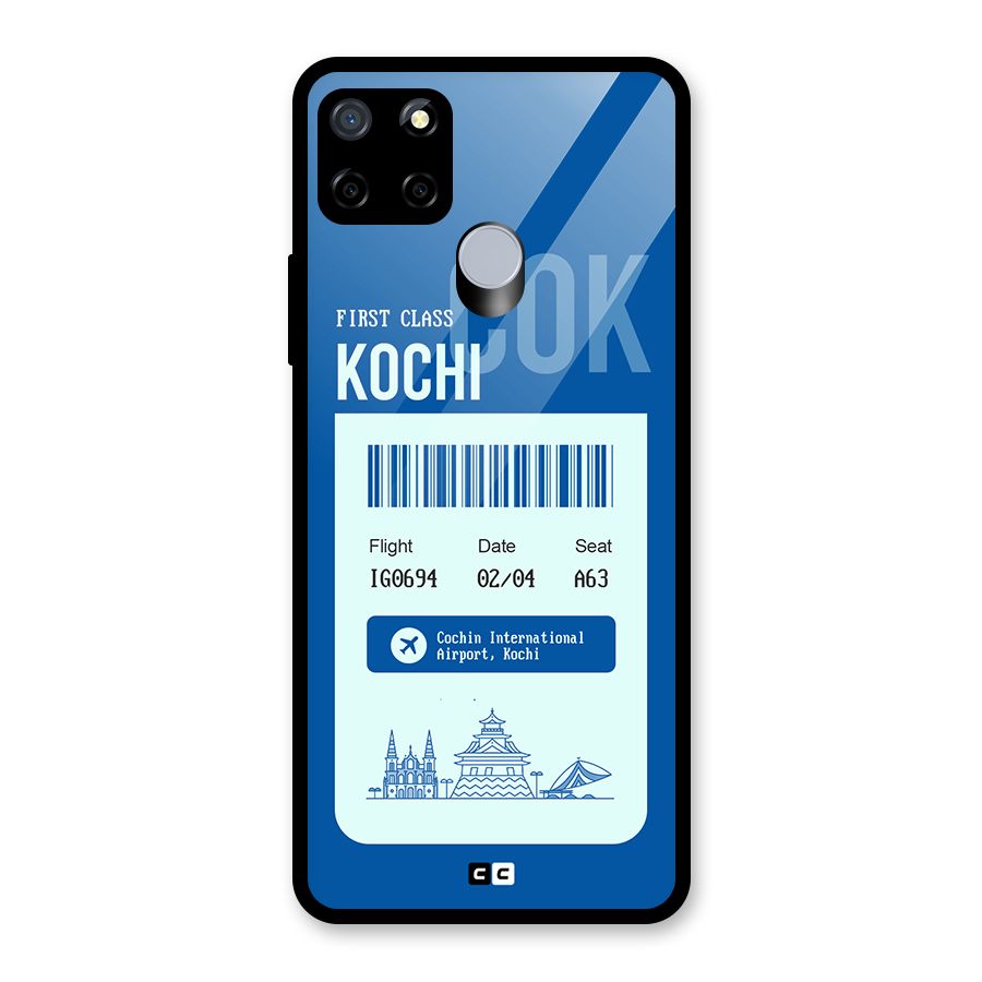 Kochi Boarding Pass Glass Back Case for Realme Narzo 30A