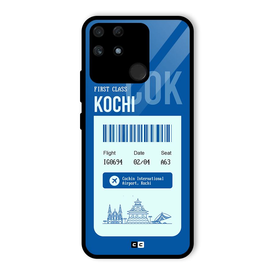 Kochi Boarding Pass Glass Back Case for Realme Narzo 50A