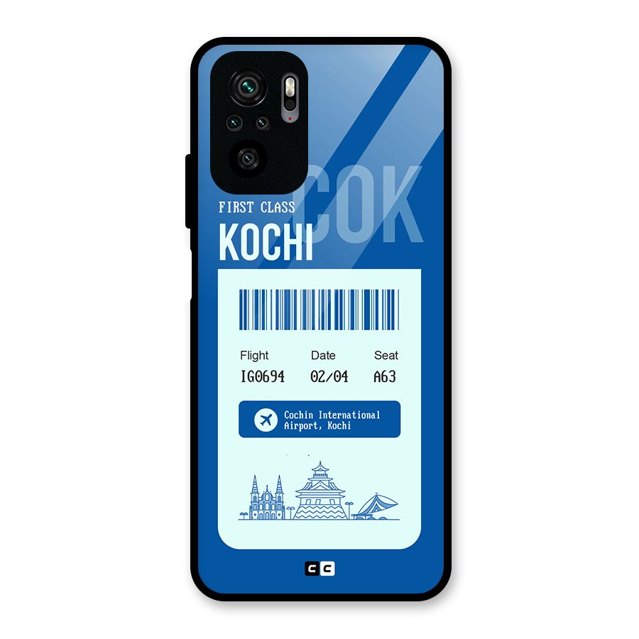 Kochi Boarding Pass Glass Back Case for Redmi Note 10S