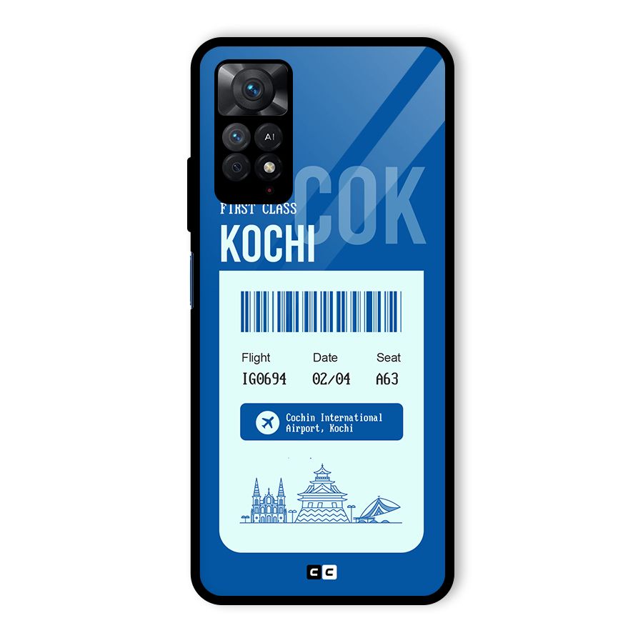 Kochi Boarding Pass Glass Back Case for Redmi Note 11 Pro