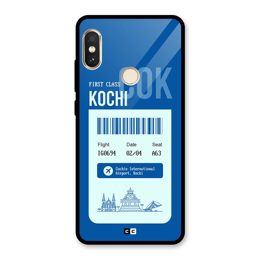 Kochi Boarding Pass Glass Back Case for Redmi Note 5 Pro