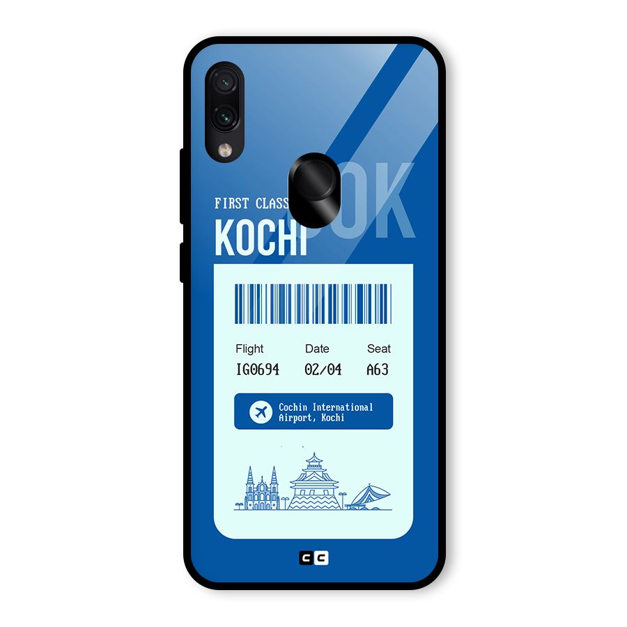 Kochi Boarding Pass Glass Back Case for Redmi Note 7 Pro