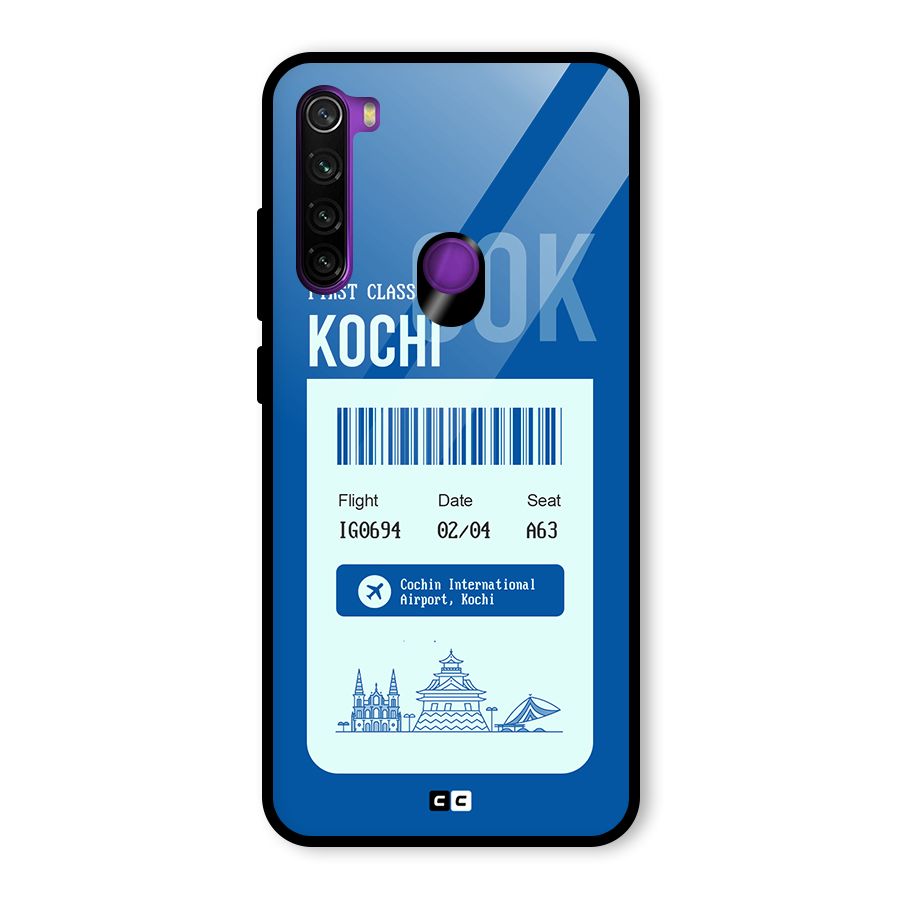 Kochi Boarding Pass Glass Back Case for Redmi Note 8