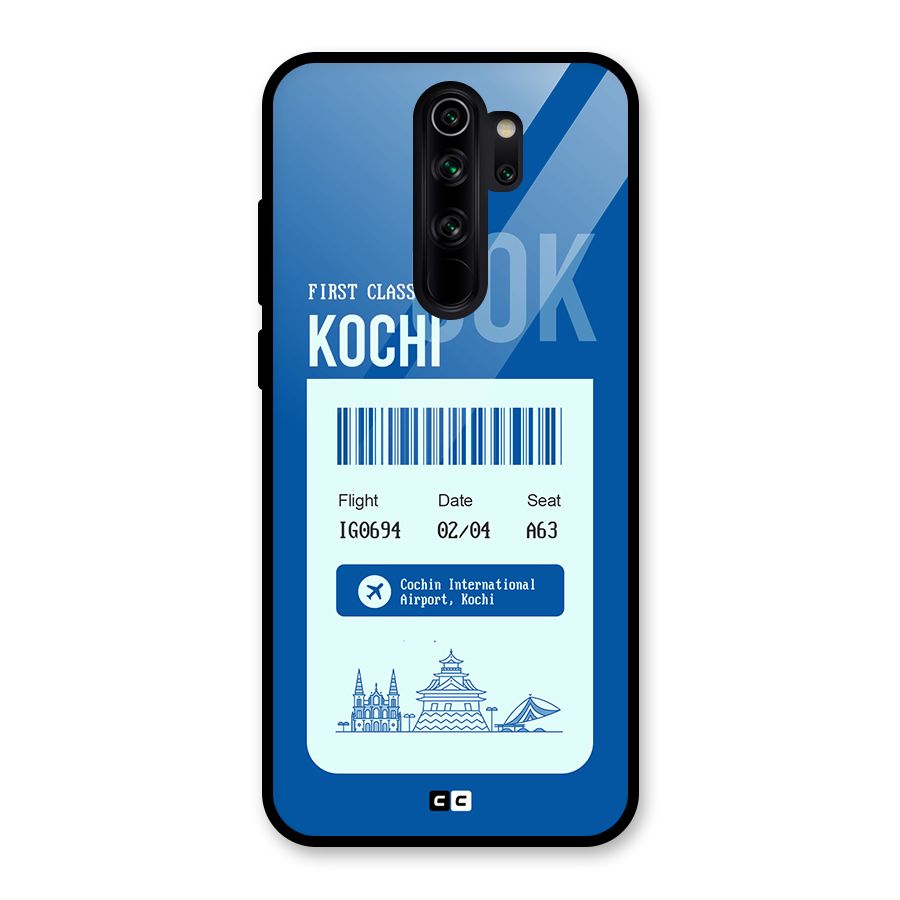 Kochi Boarding Pass Glass Back Case for Redmi Note 8 Pro