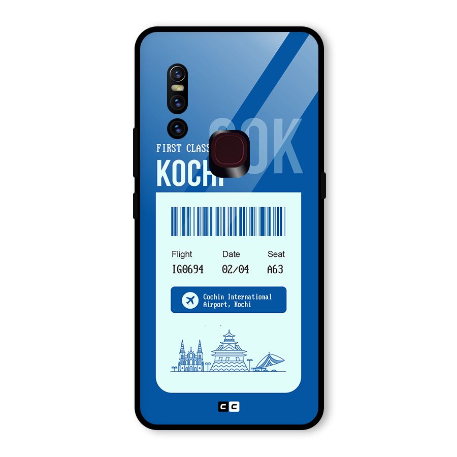 Kochi Boarding Pass Glass Back Case for Vivo V15