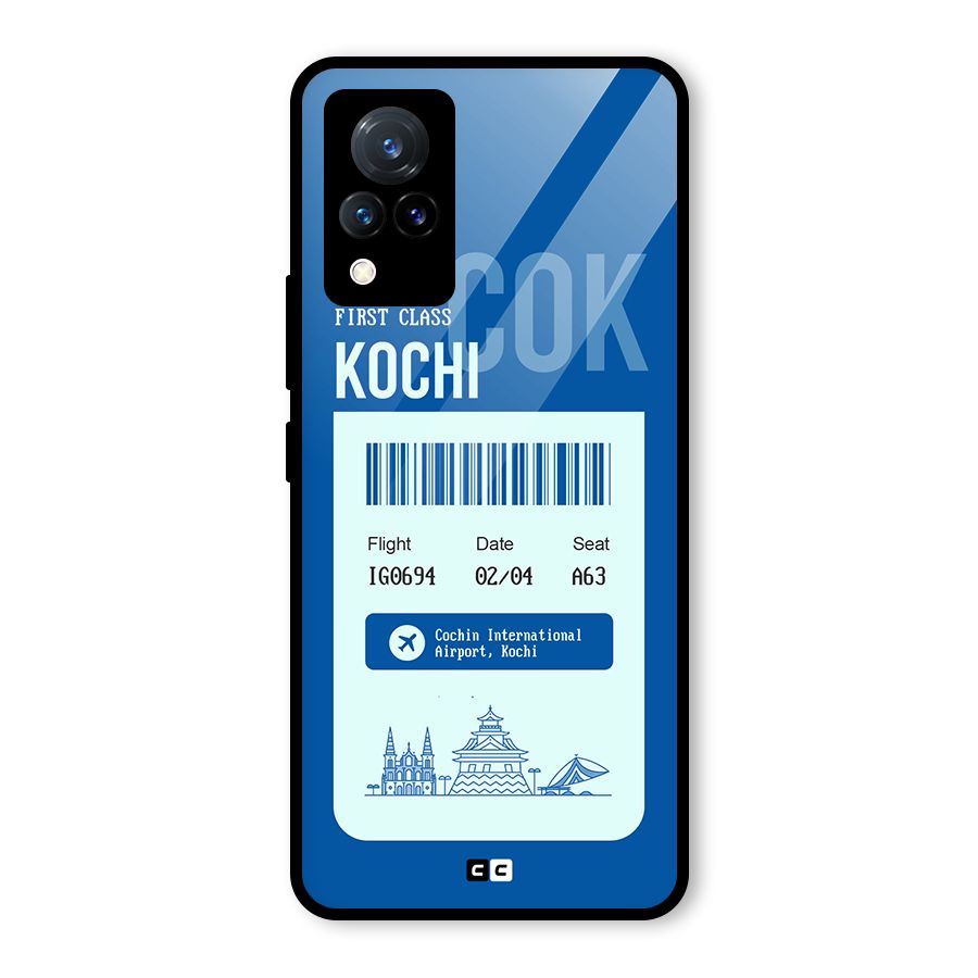 Kochi Boarding Pass Glass Back Case for Vivo V21 5G
