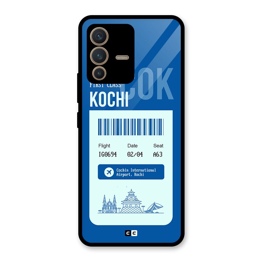 Kochi Boarding Pass Glass Back Case for Vivo V23 5G