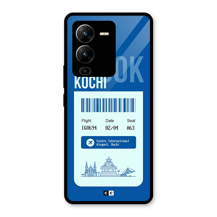 Kochi Boarding Pass Glass Back Case for Vivo V25 Pro