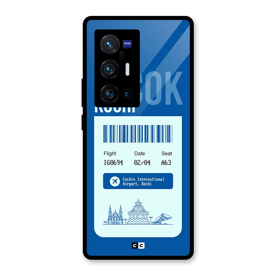 Kochi Boarding Pass Glass Back Case for Vivo X70 Pro Plus