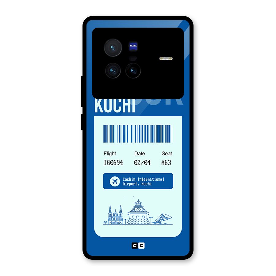 Kochi Boarding Pass Glass Back Case for Vivo X80