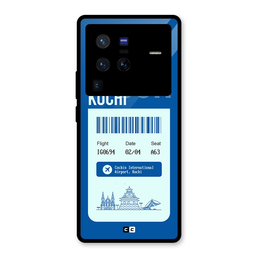 Kochi Boarding Pass Glass Back Case for Vivo X80 Pro