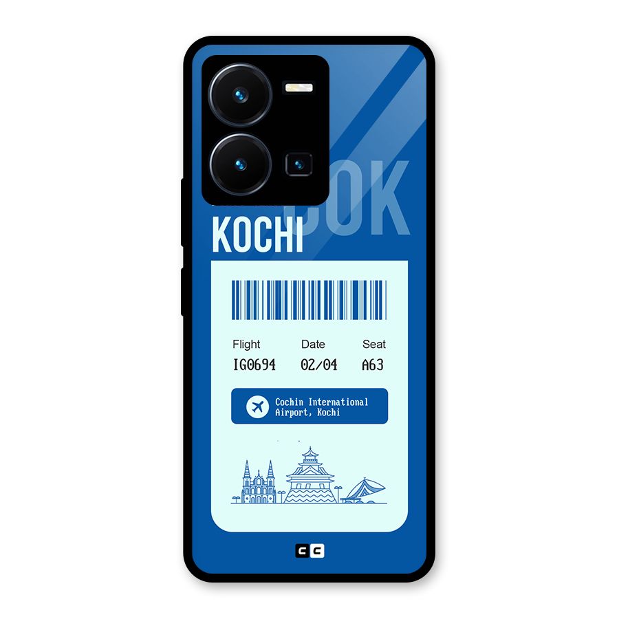 Kochi Boarding Pass Glass Back Case for Vivo Y35