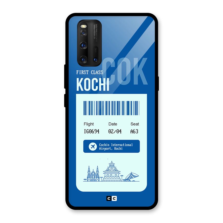 Kochi Boarding Pass Glass Back Case for Vivo iQOO 3